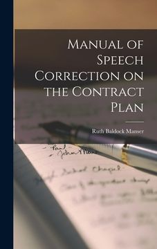portada Manual of Speech Correction on the Contract Plan