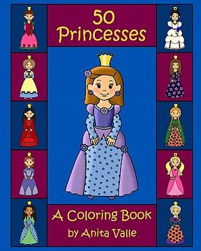 portada 50 princesses a coloring book (en Inglés)