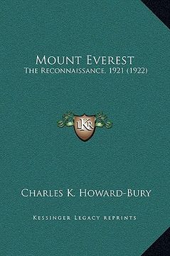 portada mount everest: the reconnaissance, 1921 (1922) (en Inglés)