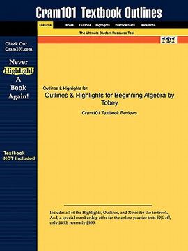 portada outlines & highlights for beginning algebra by tobey
