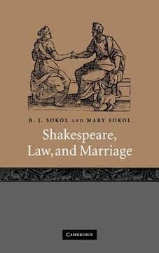 portada Shakespeare, Law, and Marriage (en Inglés)