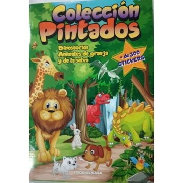 portada DINO ANIMALES DE GRANJA Y SELVA + 300 STICKERS - COLECCION P (in Spanish)