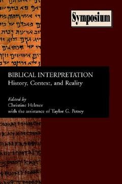 portada biblical interpretation: history, context, and reality (en Inglés)