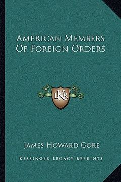 portada american members of foreign orders (en Inglés)