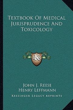 portada textbook of medical jurisprudence and toxicology (en Inglés)