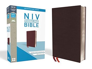 portada NIV, Thinline Bible, Bonded Leather, Burgundy, Indexed, Red Letter Edition, Comfort Print (en Inglés)