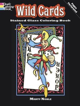 portada wild cards stained glass coloring book