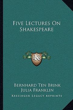portada five lectures on shakespeare (en Inglés)