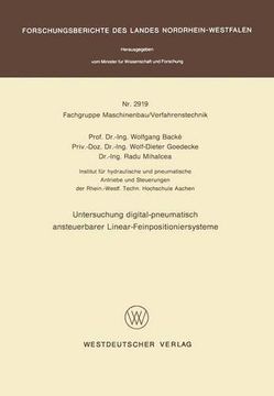 portada Untersuchung digital-pneumatisch ansteuerbarer Linear-Feinpositioniersysteme (Forschungsberichte des Landes Nordrhein-Westfalen) (German Edition)