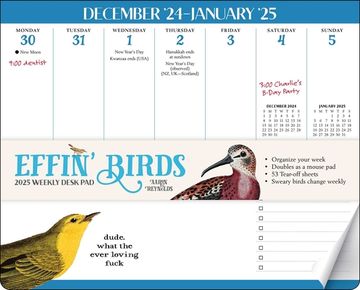 portada Effin' Birds 2025 Weekly Desk pad Calendar (in English)