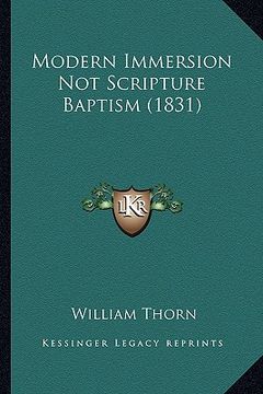 portada modern immersion not scripture baptism (1831)