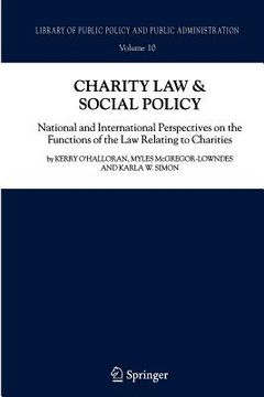 portada charity law & social policy: national and international perspectives on the functions of the law relating to charities (en Inglés)