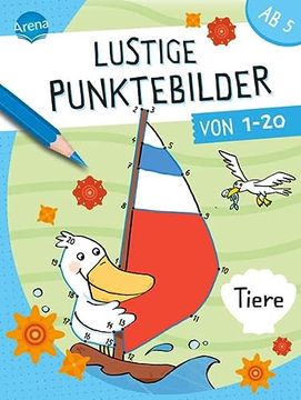 portada Lustige Punktebilder von 1-20. Tiere von Punkt-Zu-Punkt-Rästelblock für Kinder ab 5 Jahren (in German)