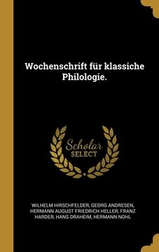 portada Wochenschrift für klassiche Philologie. (in German)