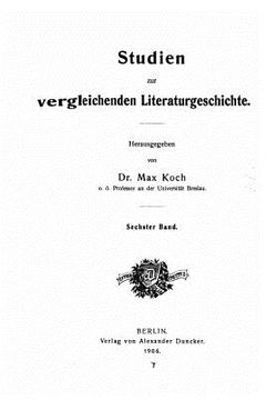 portada Studien zur vergleichenden literaturgeschichte (en Alemán)