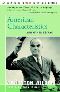 portada american characteristics and other essays (en Inglés)