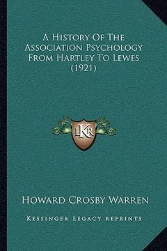 portada a history of the association psychology from hartley to lewes (1921)