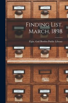 portada Finding List. March, 1898 (in English)