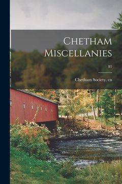 portada Chetham Miscellanies; 81 (en Inglés)