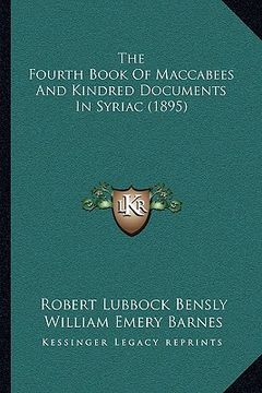 portada the fourth book of maccabees and kindred documents in syriac (1895)