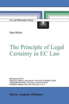 portada the principle of legal certainty in ec law (en Inglés)