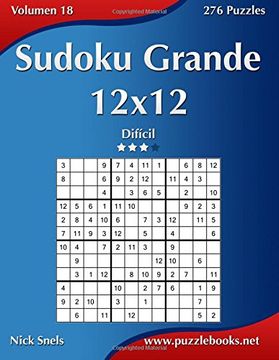 portada Sudoku Grande 12X12 - Difícil - Volumen 18 - 276 Puzzles: Volume 18