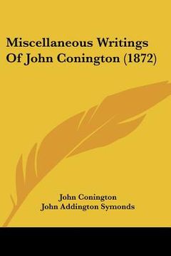 portada miscellaneous writings of john conington (1872)