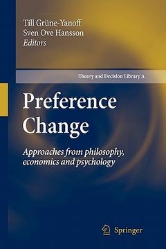 portada preference change: approaches from philosophy, economics and psychology (en Inglés)