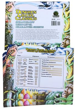 portada Dungeon Crawl Classics Scratch-Off Zero-Level Character Sheets