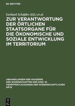 portada Zur Verantwortung der Örtlichen Staatsorgane für die Ökonomische und Soziale Entwicklung im Territorium (in German)