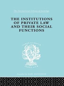portada Inst of Private law ils 208: And Their Social Functions (International Library of Sociology)