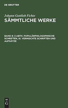 portada 3 Abth. Populärphilosophische Schriften, Iii. Vermischte Schriften und Aufsätze (en Alemán)