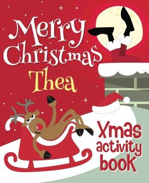 portada Merry Christmas Thea - Xmas Activity Book: (Personalized Children's Activity Book)