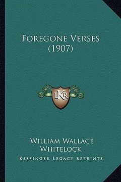 portada foregone verses (1907)