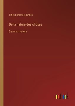 portada De la nature des choses: De rerum natura (in French)