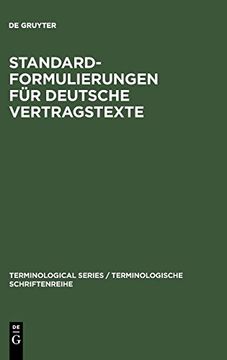 portada Standardformulierungen für Deutsche Vertragstexte (Terminological Series (en Alemán)
