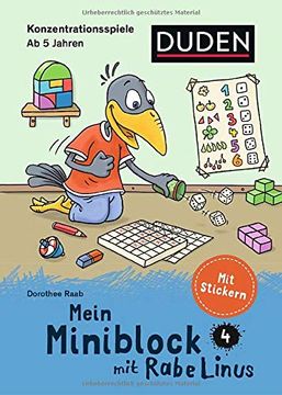 portada Mein Miniblock mit Rabe Linus - Konzentrationsspiele (Duden Miniblöcke) (en Alemán)
