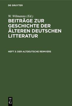 portada Der Altdeutsche Reimvers (en Alemán)