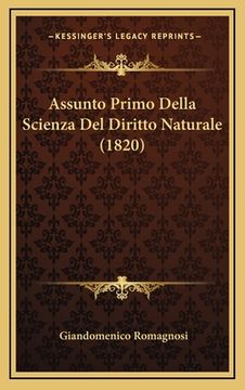 portada Assunto Primo Della Scienza Del Diritto Naturale (1820) (en Italiano)