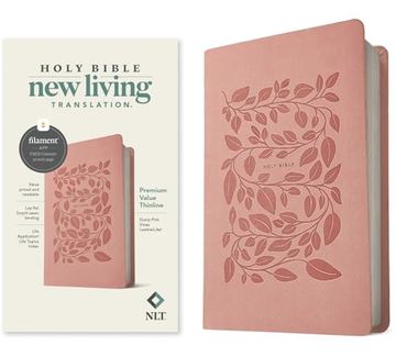 portada Nlt Premium Value Thinline Bible, Filament Enabled (Leatherlike, Dusty Pink Vines) (en Inglés)