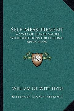 portada self-measurement: a scale of human values with directions for personal application