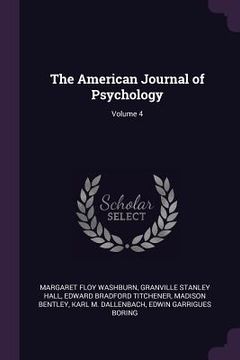 portada The American Journal of Psychology; Volume 4 (in English)