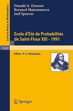 portada ecole d'ete de probabilites de saint-flour xxi - 1991 (en Inglés)