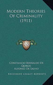 portada modern theories of criminality (1911) (en Inglés)