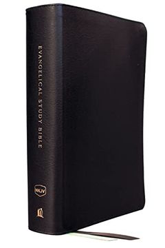 portada Nkjv, Evangelical Study Bible, Bonded Leather, Black, red Letter, Thumb Indexed, Comfort Print: Christ-Centered. Faith-Building. Mission-Focused. (en Inglés)