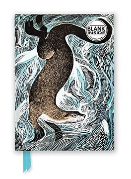 portada Angela Harding: Fishing Otter (Foiled Blank Journal) (Flame Tree Blank Notebooks) (en Inglés)