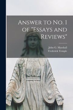 portada Answer to No. 1 of "Essays and Reviews" [microform] (in English)