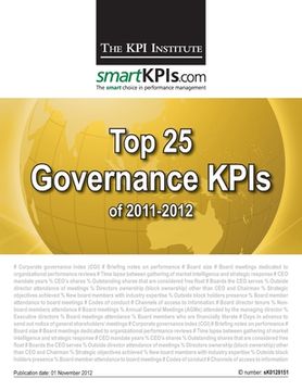 portada Top 25 Governance KPIs of 2011-2012 (en Inglés)