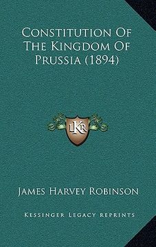 portada constitution of the kingdom of prussia (1894) (en Inglés)