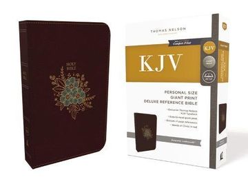 portada KJV, Deluxe Reference Bible, Personal Size Giant Print, Imitation Leather, Burgundy, Red Letter Edition, Comfort Print (en Inglés)